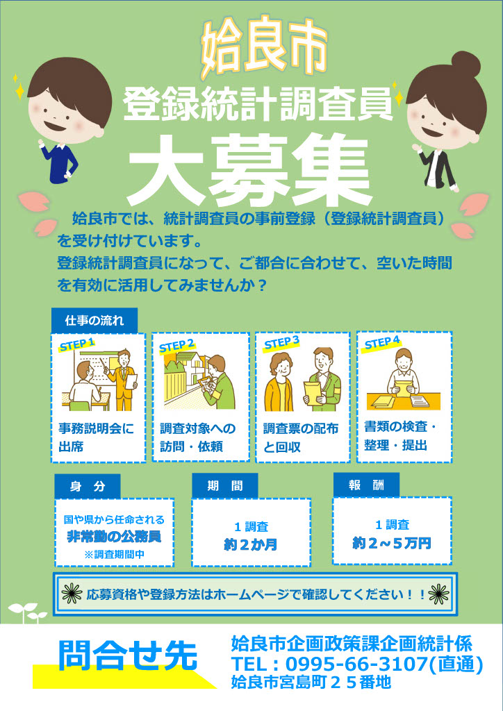 登録調査員募集リーフレット